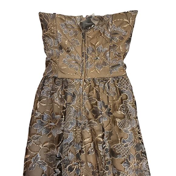 NWT Speechless LaceOverlay Formal/Cocktail/Festive Silver/nude Strapless Dress 9 - Picture 5 of 12